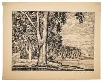 Luigi Lucioni (VT 1900-1988) Lake Champlain from Shelburne Farms