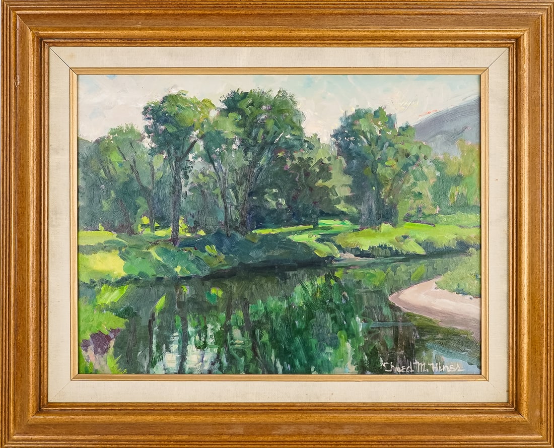 Fred M Hines ( VT 20th c) RIver Scene (1 of 4)
