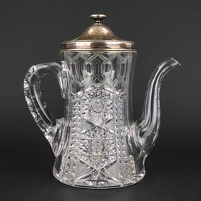American Brilliant Alhambra Cut Glass Coffee Pot