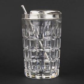 Tiffany Sterling and Cut Glass Cocktail Mixer