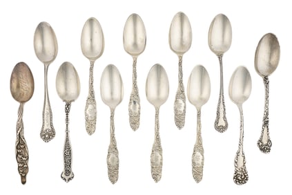 12 Edwardian Era Sterling Silver Teaspoons