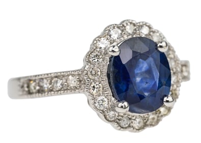 2.2 CT Sapphire & Diamond Ring