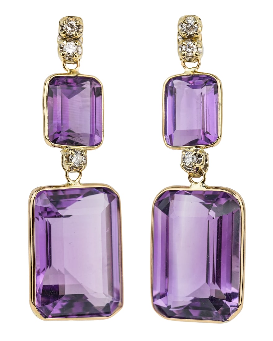 Amethyst & Diamond Earrings (1 of 4)