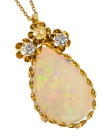 Opal & Diamond Pendant