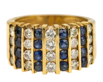 Men's Diamond & Sapphire Ring