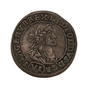1671 Leopold 6 Kreuzer Hammered Silver Coin
