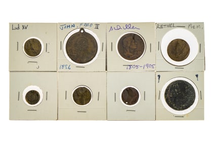 19th-20th c European Copper Coins, Medals