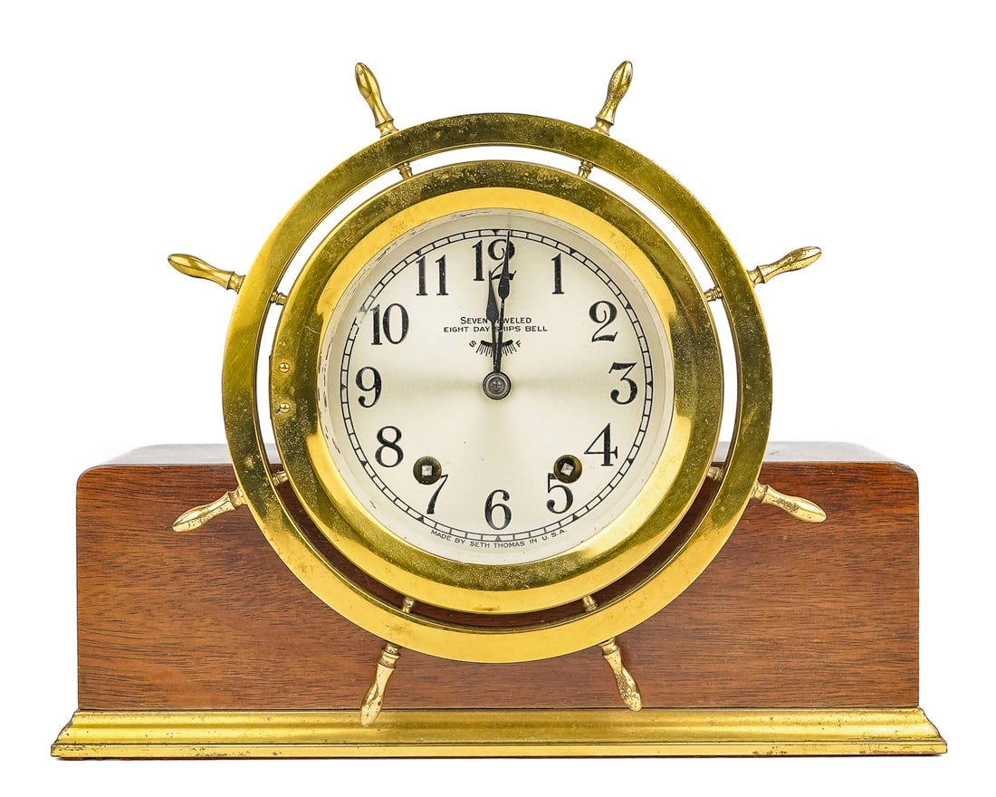 Mid 20th c Seth Thomas Eight Day Ship's Bell Clock (1 of 6)