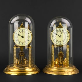 Two Mid 20th c German Wedding Clocks