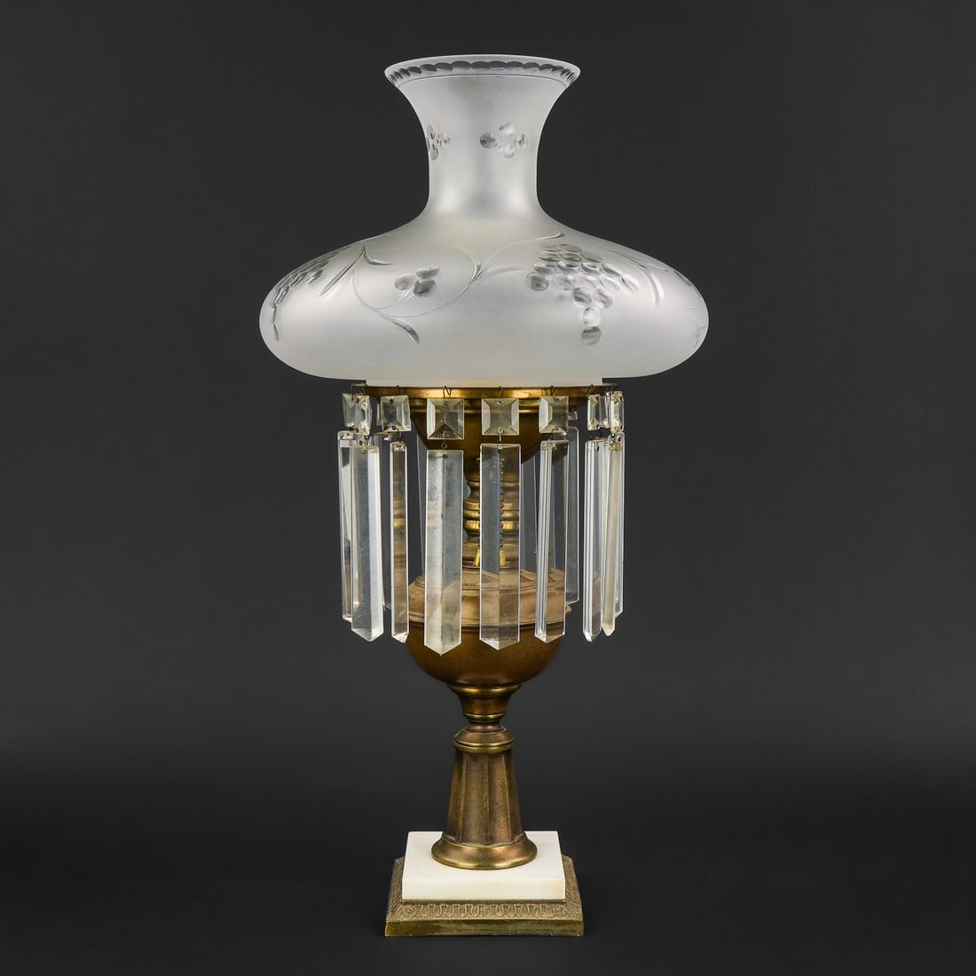 Late 19th c Astral Lamp with Prisms (1 of 5)