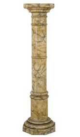 19th c Marble Doric column statuary or fern plinth