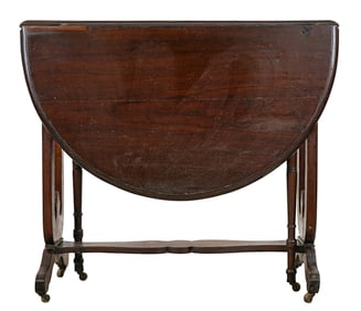 19th c English mahogany tuckaway table