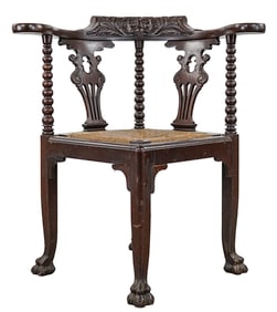 19th c Gothic Revival corner chair