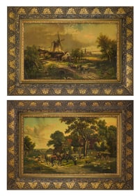 Pair of Chromolithographs in resplendent frames