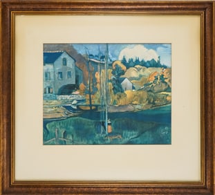 After Paul Gauguin (FR 1848-1903) Breton Landscape- The Mill