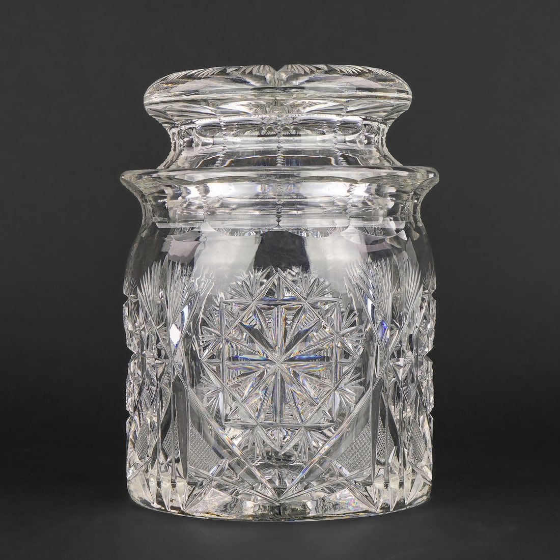 American Brilliant Period Cut Glass Biscuit Jar (1 of 5)