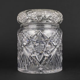 American Brilliant Period Cut Glass Biscuit Jar