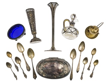 Group of Sterling Flatware and Plated Accessories