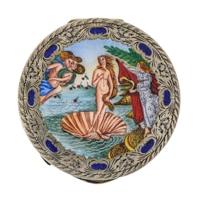 Italian Sterling Primavera Enameled Compact