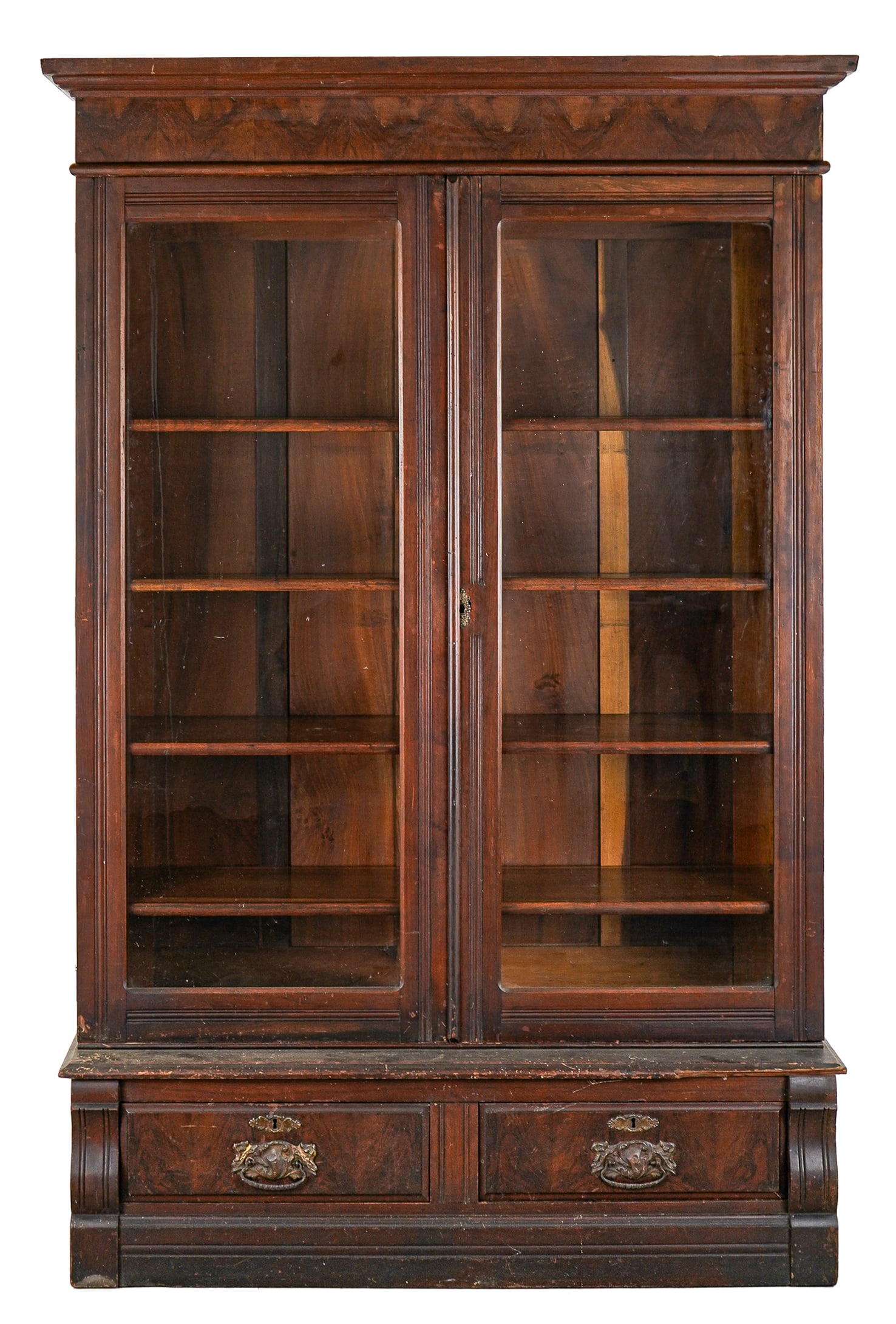 19th c Mahogany two door bookcase (1 of 7)