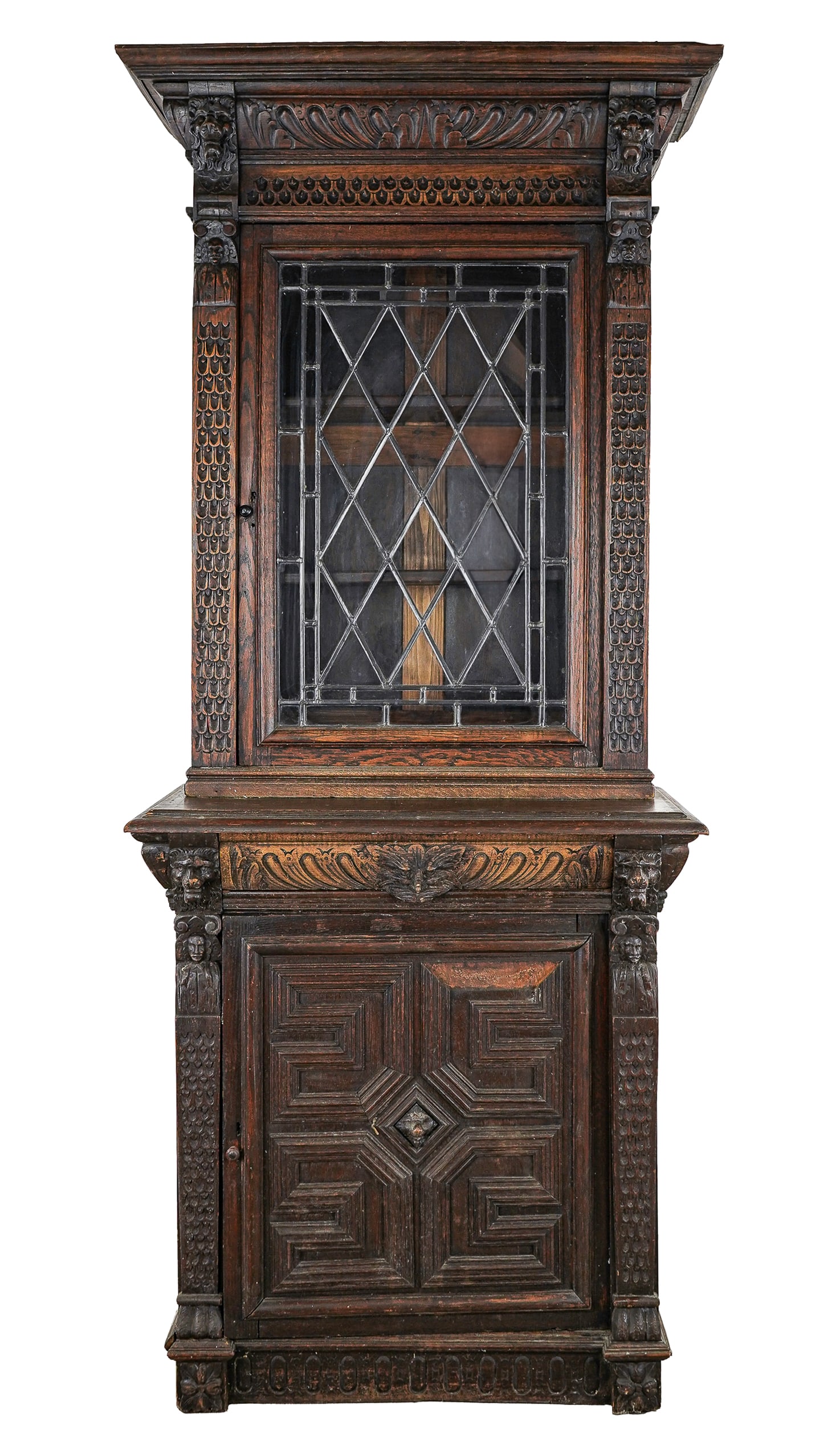 19th c Oak Gothic Revival Cabinet (1 of 8)