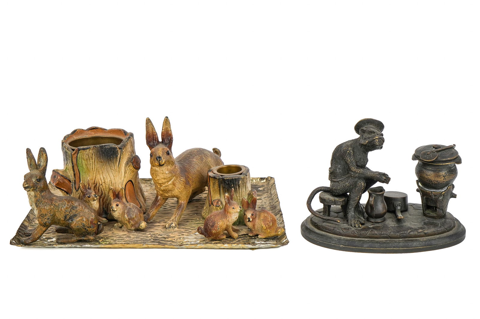 Two Figural Inkwell Writing Stands (1 of 7)