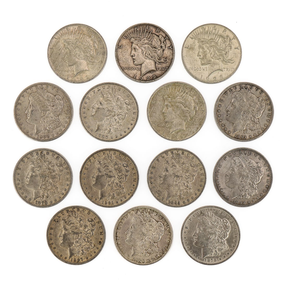 14 US Morgan Silver Dollars- Better Condition (1 of 2)