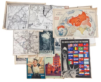 1940's WWII Era Posters, Travel Posters, & Maps