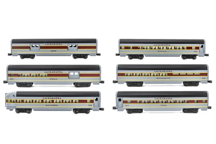 Lionel Lackawanna Aluminum 6 Piece Passenger Car Set