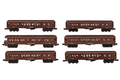 6 Lionel Lines illuminated passenger cars