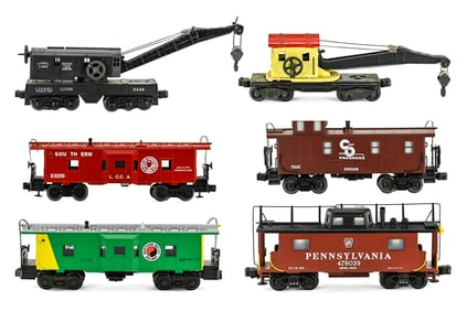 6 Used Crane Cars and Cabooses - no boxes