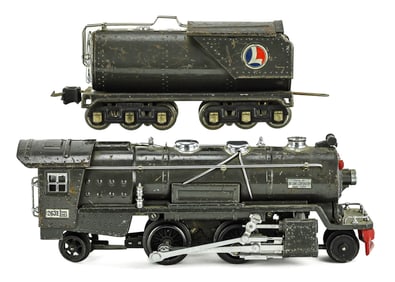 Lionel Prewar 263E Gunmetal Locomotive and Tender