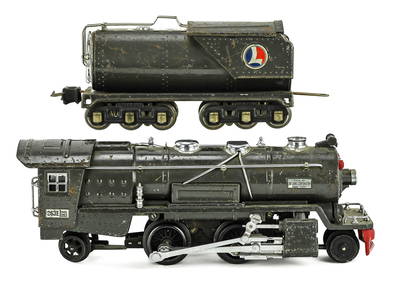 Lionel Prewar 263E Gunmetal Locomotive and Tender (1 of 3)
