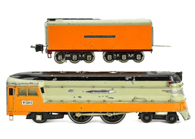 Lionel Prewar 250E Hiawatha Locomotive and 250W Tender
