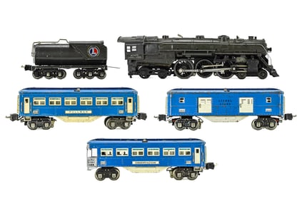 Lionel Prewar 763E Hudson with Blue Comet Cars