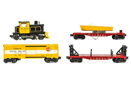 Lionel Snow Plow #53, Flat Car, Box Car, Misc Car