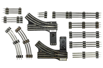 Large Box of O Gauge Track Switches and Sections