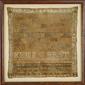 1808 Mary Clement Amesbury Schoolgirl Sampler