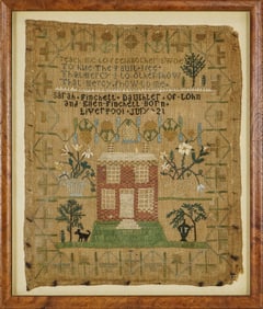 Early 19th c Sarah Finchett Schoolgirl Sampler