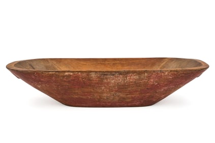 Early 19th c Trencher Bowl in Red Paint
