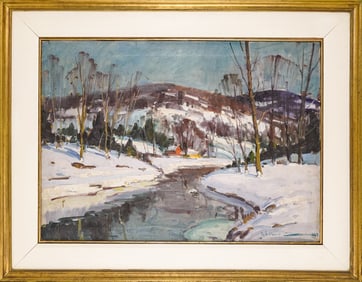 Aldro Hibbard (VT 1886-1972) Village Along West River