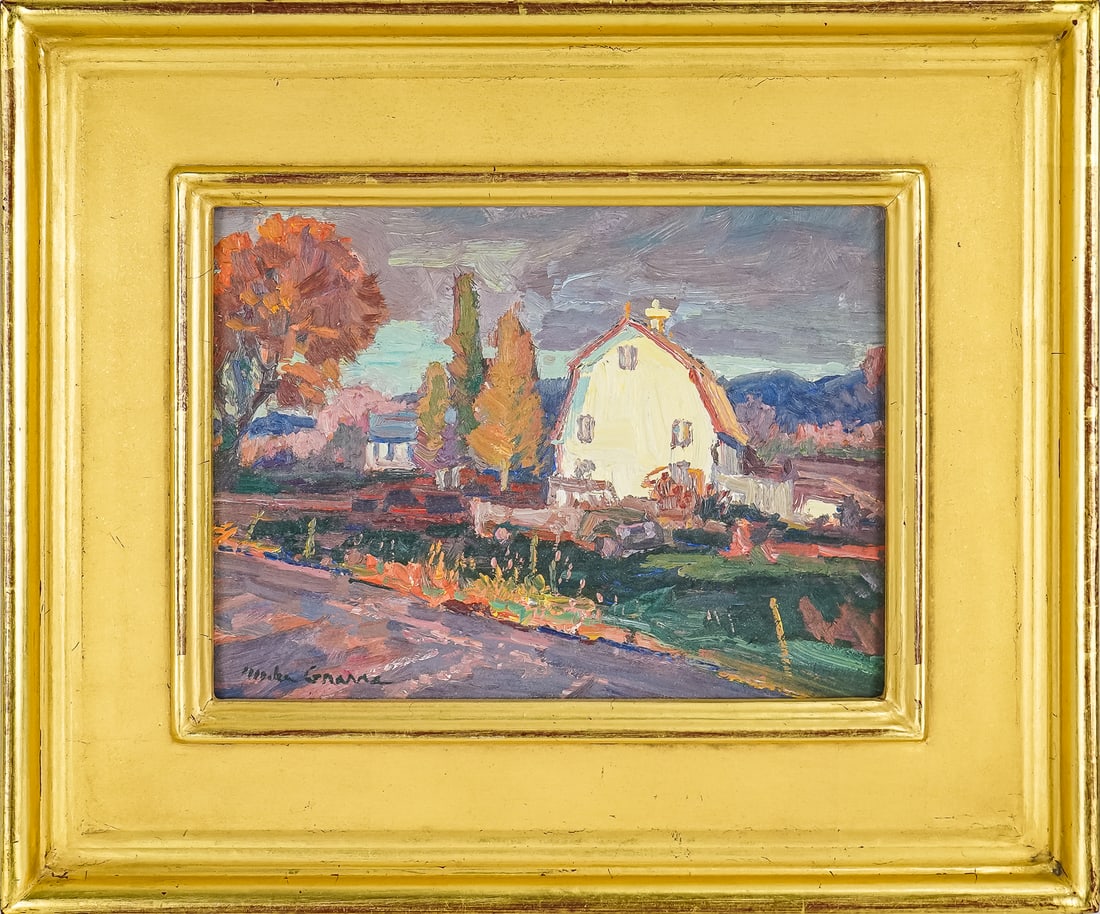 Michael Graves (AM 1952- ) Late Light: Michael Graves (American 1952-) Late Light 6 x 8" 10 x 12" as framed . Signed lower left with Bryan Gallery Tags. Graves is a nationally-recognized landscape artist based in central Massachusetts. As