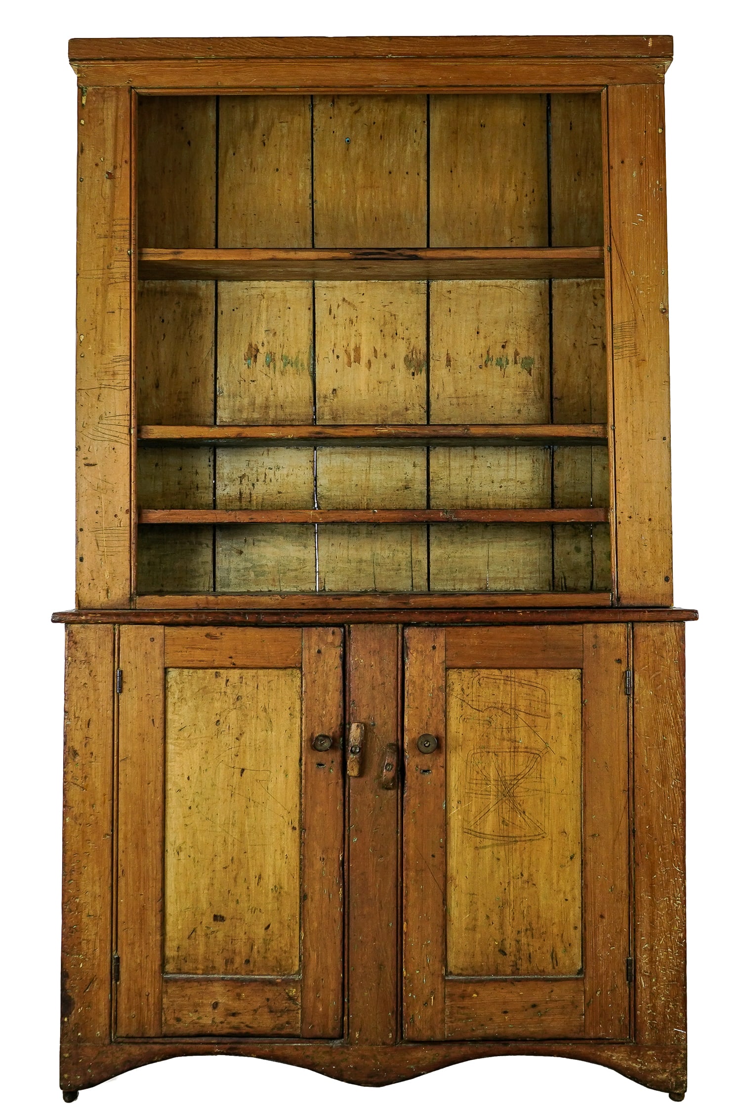Ca. 1800 Two Part Step Back Cupboard (1 of 7)