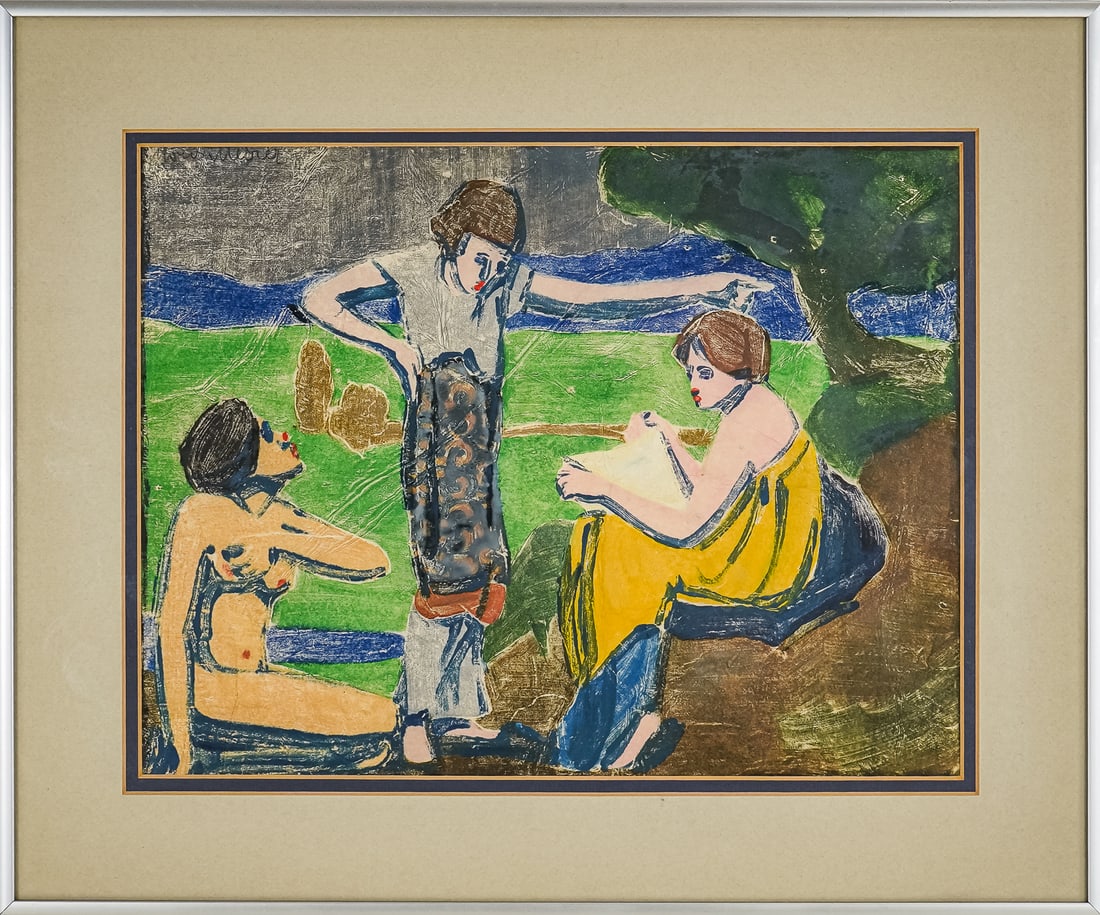 Moriz Melzer (DE 1877-1966) Guita: Moriz / Moritz Melzer (German 1877-1966) Guita monotype on paper signed upper left in graphite- 10.5 x 13.5" 15 x 18" as framed. born in Bohemia, was a member of the Berlin Secession which was founded