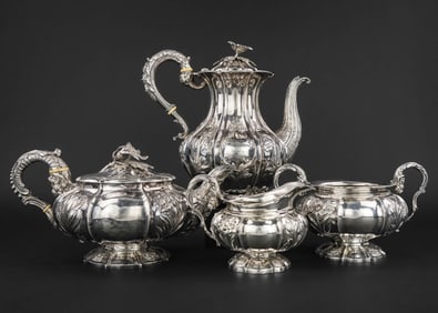 Wm. Edwards London Sterling Silver Tea Set