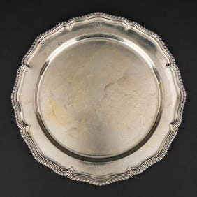 Critchton Bros. London Sterling Silver Round Tray