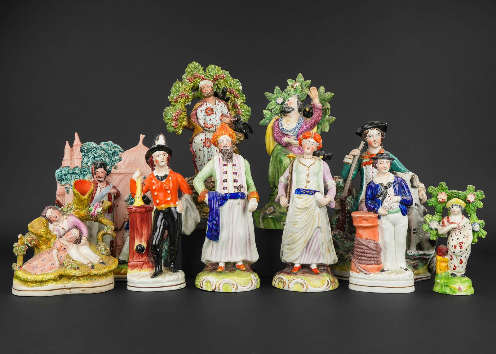 10 Staffordshire Pottery Mantel Figures (1 of 7)