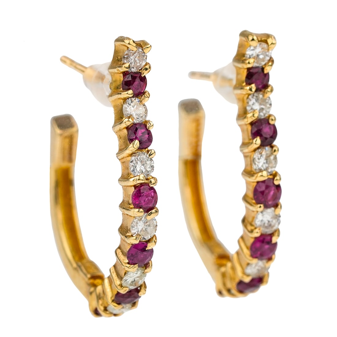 Diamond & Ruby 14k Earrings (1 of 4)