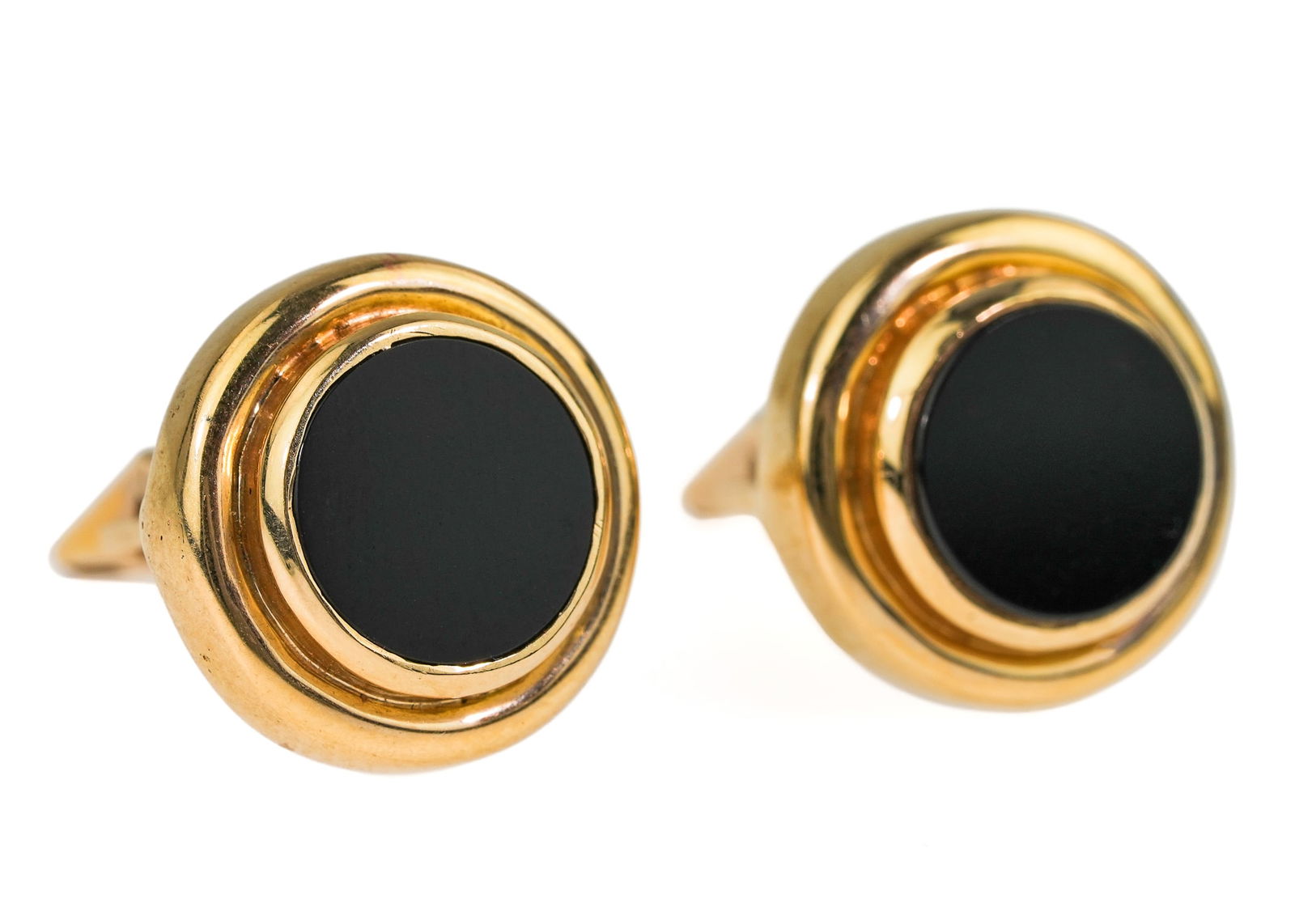 Pair of 14k & Onyx Round Cufflinks (1 of 4)
