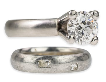 2 CT Diamond & Platinum Engagement Set